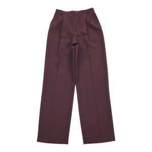 Vintage 1970s Happy Legs High Rise Wide Leg Trouser Dress Pants Burgundy Red M